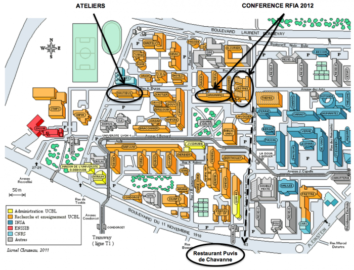 Plan des salles de la conférence RFIA 2012